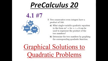 PC 20 4.1 #7 Solving Quadratics by Graphing (homework question)