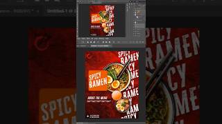 Spicy Ramen Poster Design in Photoshop 🔥 | Food Ad Design Idea #shorts #ytshorts #posterdesign