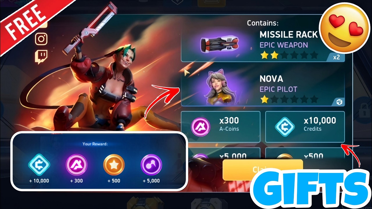 FREE GIFTS😍|FREE NOVA & MISSILE RACK 6|MECH ARENA - YouTube