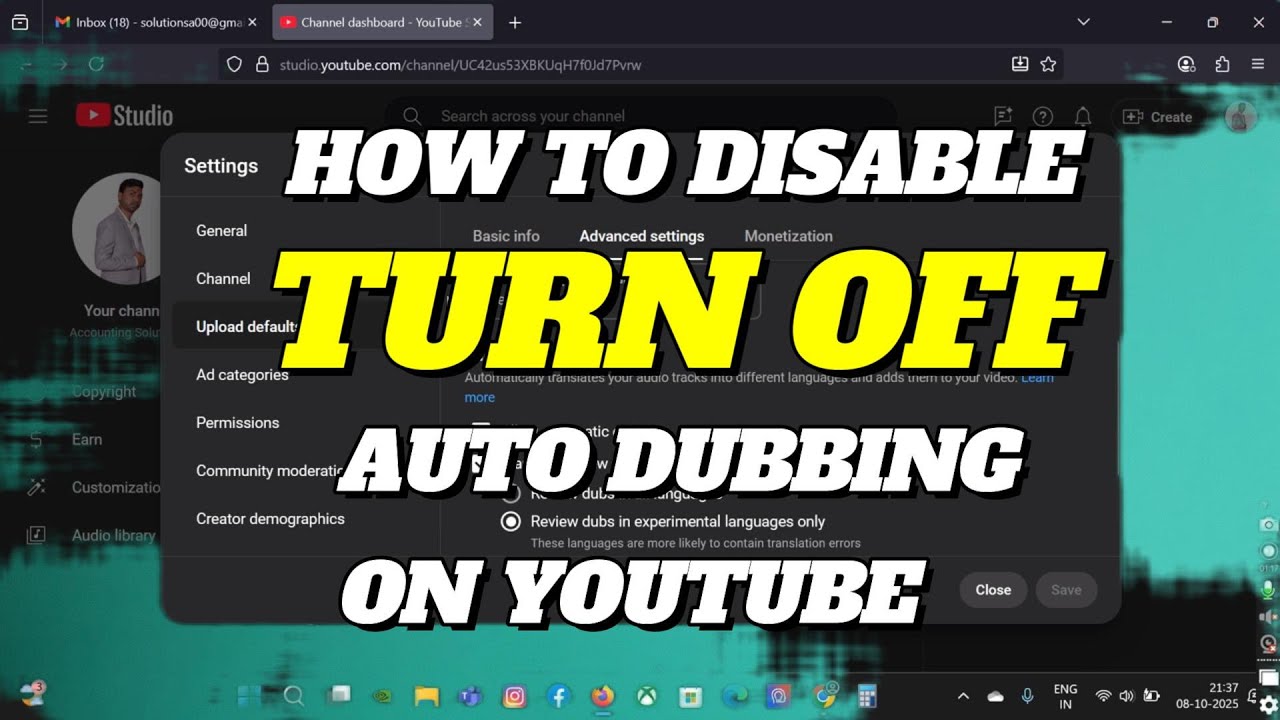 HOW TO DISABLE TURN OFF AUTO DUBBING ON YOUTUBE 1 - YouTube
