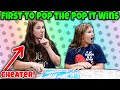 First to Pop the Pop It Wins Mystery Box! She Cheated!