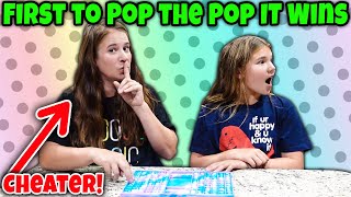 First to Pop the Pop It Wins Mystery Box! She Cheated!