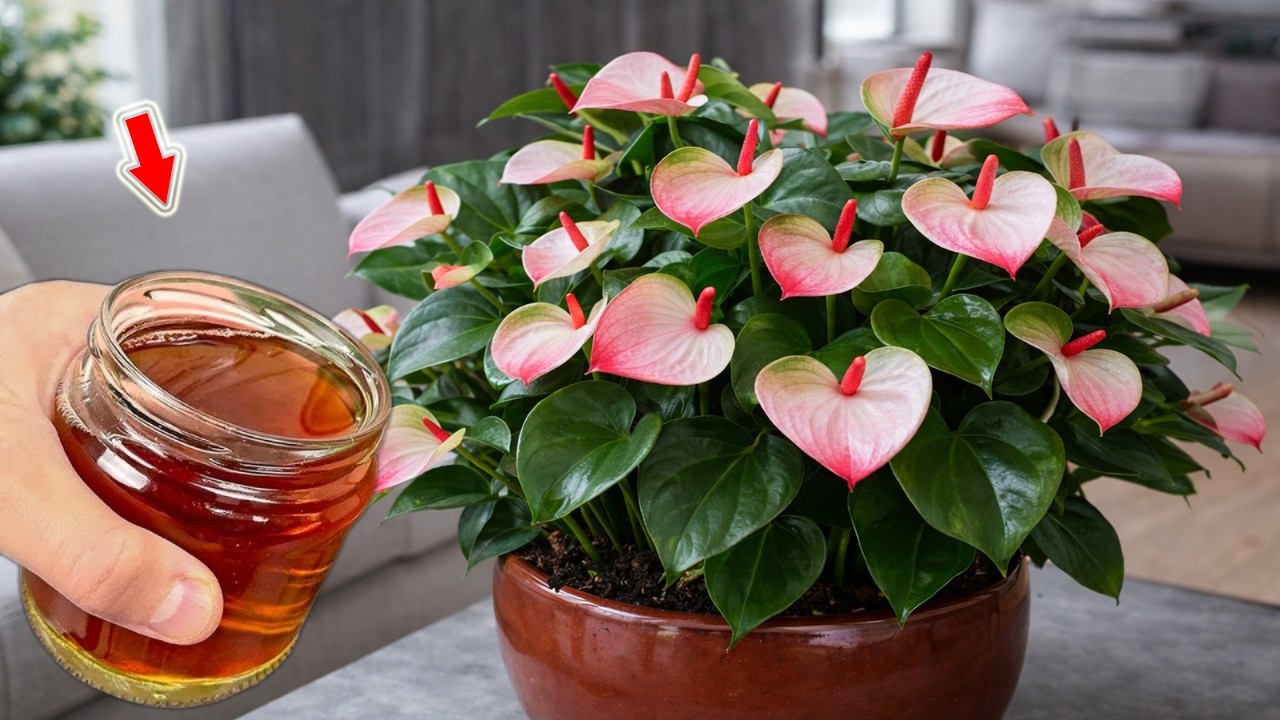 Одна чашка в неделю! Любое растение антуриума прорастет и зацветет за одну ночь!