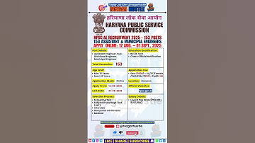 HPSC AE Recruitment 2025 – 153 Civil Engineering Posts | Apply Online #shorts #job #hpsc #govtjobs