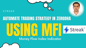 How to automate Money Flow Index Indicator in Zerodha using streak | Zerodha Chart to Backtest