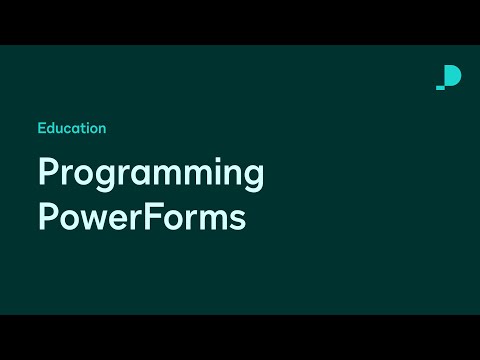 Programming PowerForms | Developer Education