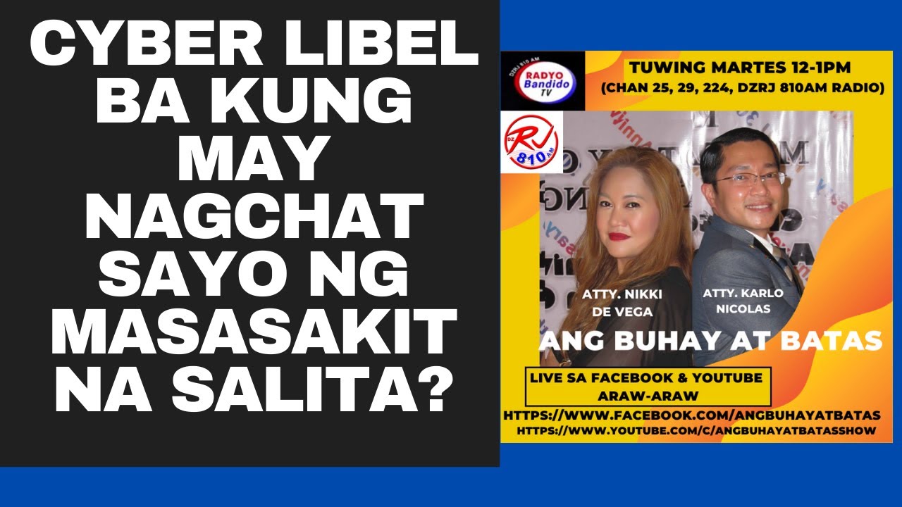 CYBER LIBEL BA KUNG MAY NAGCHAT SAYO NG MASASAKIT NA SALITA?