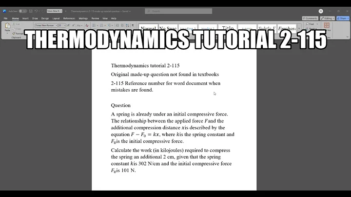 Thermodynamics made up question 2-115 A spring is already under an initial compressive force. The