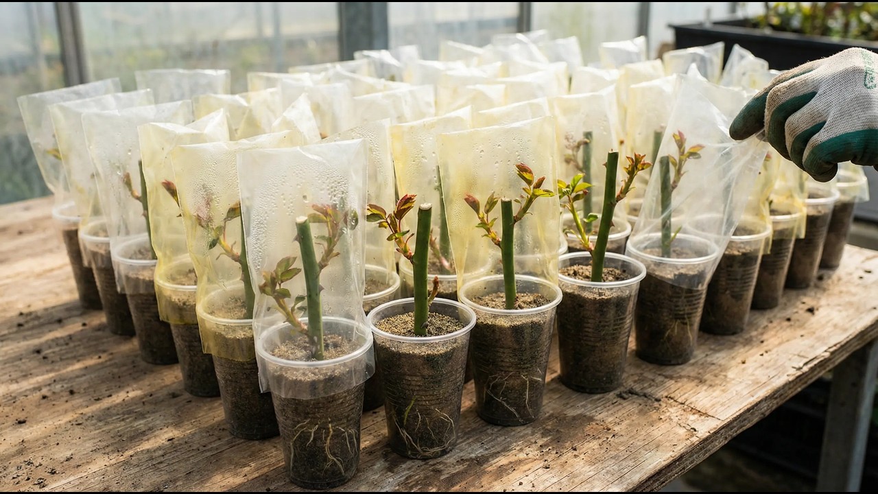 Stick rose cuttings in sand! A simple trick to propagate thousands of rose bushes.