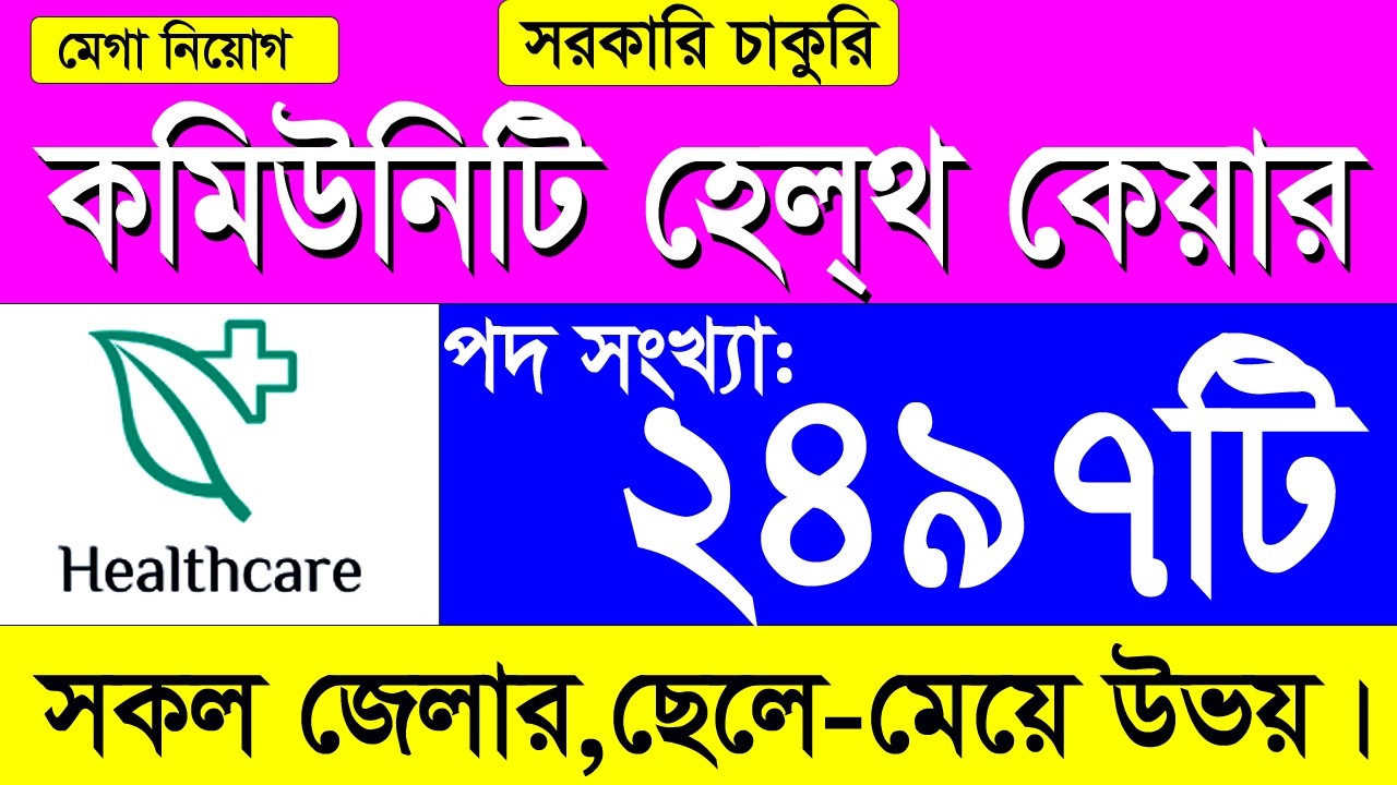 হেলথ কেয়ারে ২৪৯৭ পদে বিশাল নিয়োগ ২০২৬ | Health Care Job Circular 2026। Job Station BD
