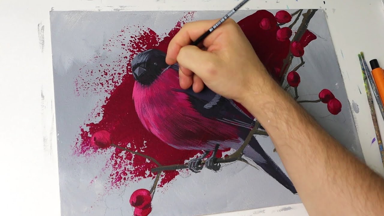 Bird art painting /Acrylic / Abstract painting YouTube