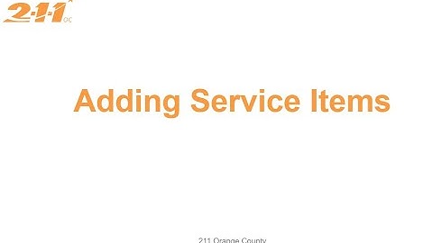 Adding Service Items