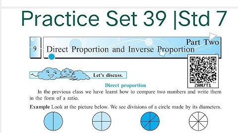Practice Set 39 | L-9 Direct and Inverse Proportion | Std 7 Maths