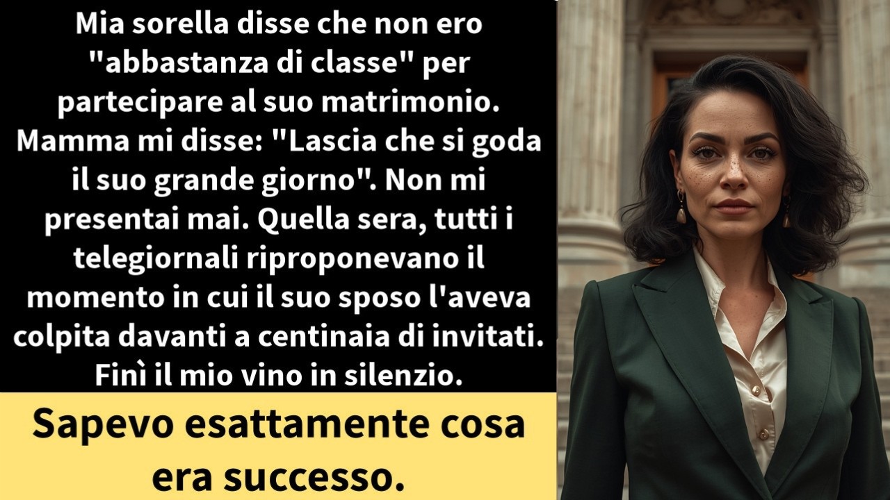 Mia sorella Cortney mi guardò negli occhi e disse che non ero abbastanza raffinata per il suo matrimonio. Mia madre mi diede una pacca sulla mano e sussurrò: «Lascia che si goda il suo grande...