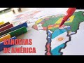 🖌🌎 Dibuja el mapa completo de América con banderas 🌎🖌