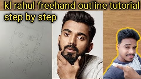 How to draw kl rahul freehand outline tutorial step by step for beginners