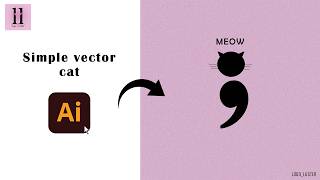 How to do a simple cat using only dot & comma | Adobe Illustrator | Under 2 mins | Beginner friendly