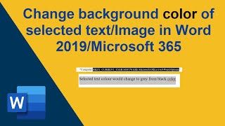 How to change color of selected text in Microsoft word