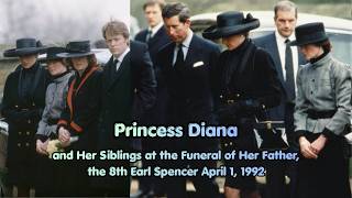 Princess Diana and Her Siblings at the Funeral of Her Father, the 8th Earl Spencer | April 1, 1992