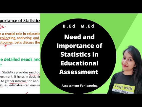 Need and Importance of Statistics in Educational Assessment | Assessment for Learning