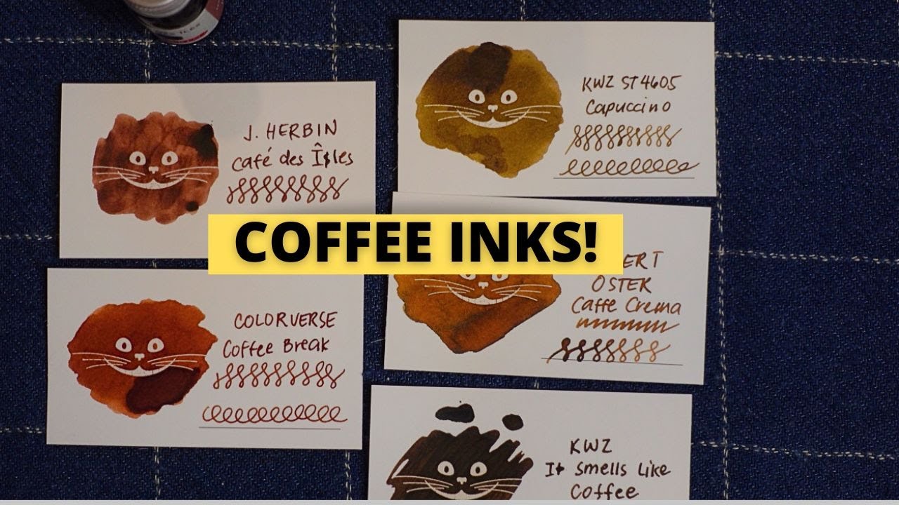 Coffee Ink Swatch Showdown feat. KWZ, Colorverse, Robert Oster, J. Herbin