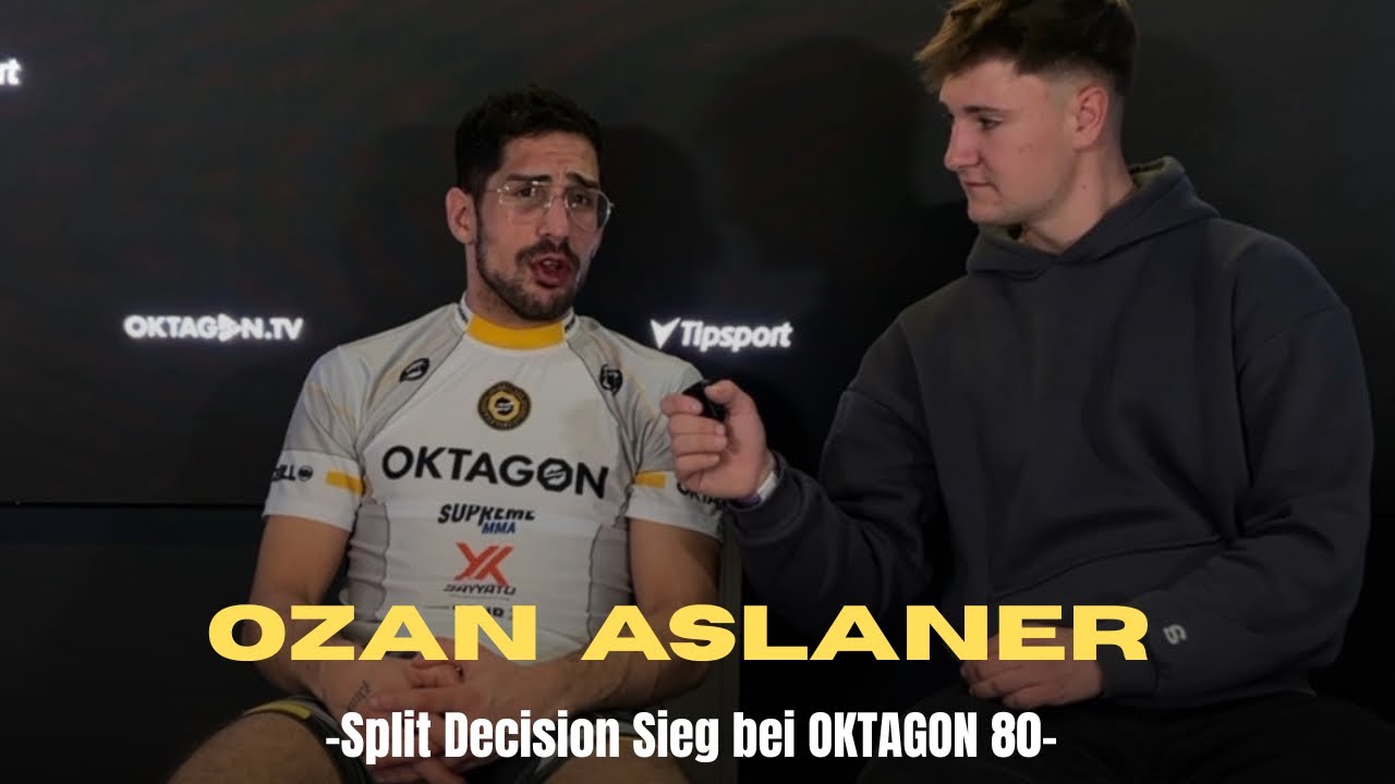 Ozan Aslaner im OKTAGON 80 Post Fight Interview nach seinem Split Decision Sieg 