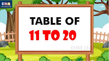 Table 11 to 20 | Times table 11 to 20 - Multiplication Tables 11 to 20 | learn online | EHM Learning