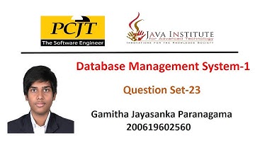 Data Base Task 23 | How to Use Sub Query to search for data | Java Institute | Gamitha