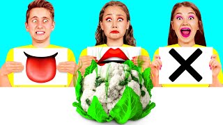 Lick, Bite, or Nothing Food Challenge | Cool Food Hacks by KaZaZa