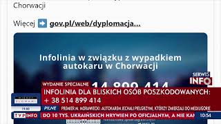 Infolinia dla bliskich poszkodowanych w wypadku w Chorwacji