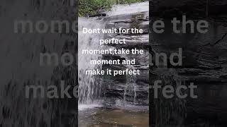 Don&#39;t wait for the perfect moment, take the moment and make it perfect