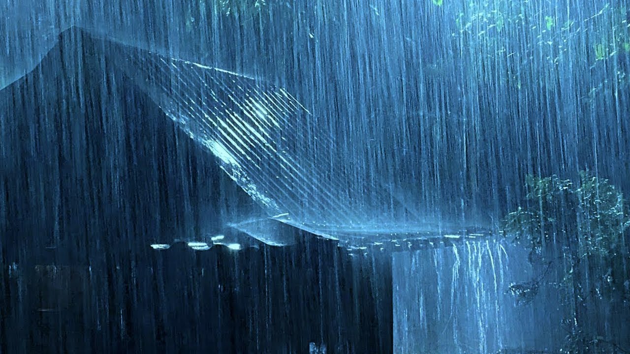 Goodbye Strain to Fall Asleep Quickly with Heavy Rainstorm & Seething Thunder on Tin Roof