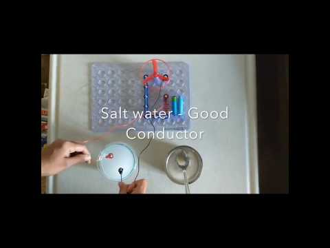 Pure Water Vs. Salt Water Electrical Conductivity Using Snapcircuits