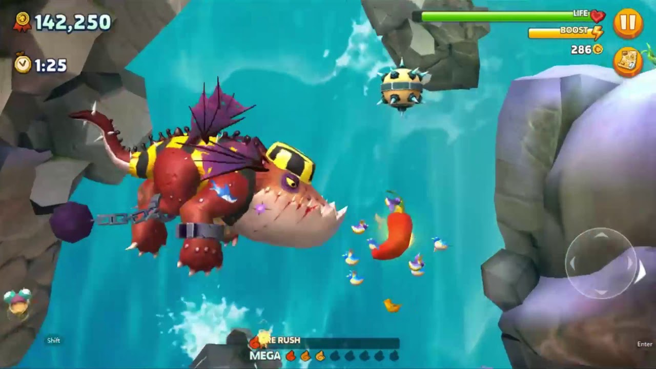 THE NEW Jawfrey DRAGON UNLOCKED!!!   Android iOS Gameplay Hungry Dragon HD part 51