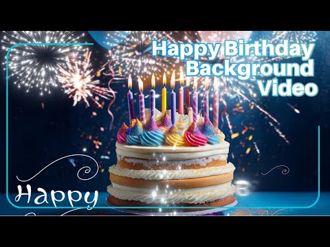 Happy Birthday Background Video 💖 Birthday Ambience / Display blue line 1 hour No music 13