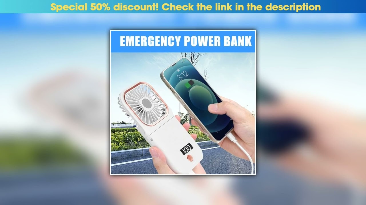 Unboxing Portable Fan Handheld Fan USB Rechargeable Fan Foldable Handheld Small Pocket Fan with 300