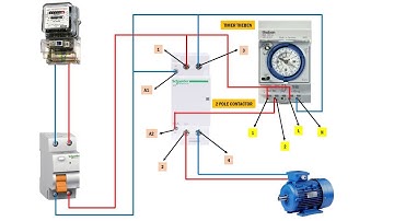 Single-phase motor with timer and contactor | Single-phase motor