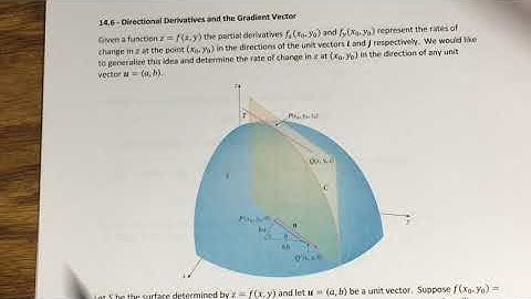 14.6 - Directional Derivatives and the Gradient Vector (Part 1)