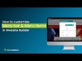 How to Customise Menu Bar &amp; Menu Items in the Site Builder