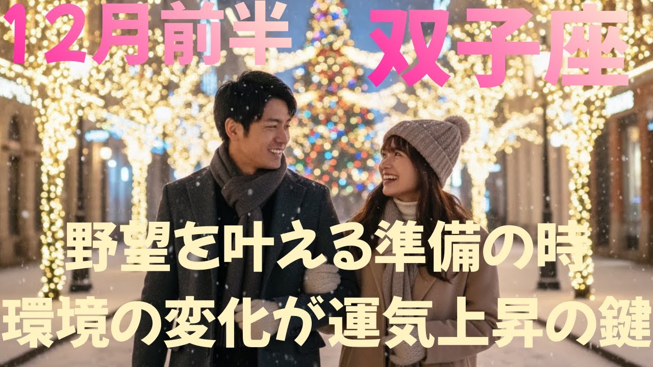 ♊12月後半　双子座♊野望を叶える準備の時　環境の変化が運気上昇の鍵
