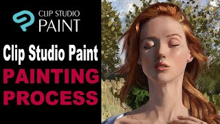 Digital painting process - Clip Studio Paint - Portrait practice