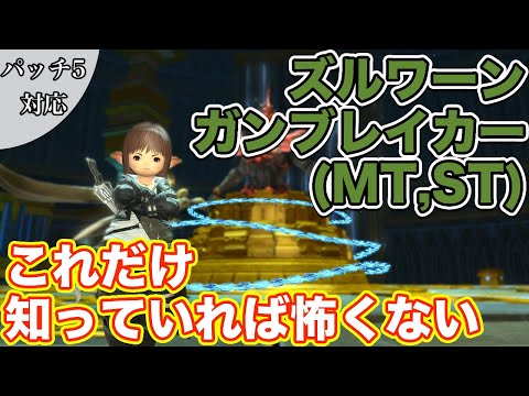 【FF14】ズルワーンにガンブレイカー(タンクMT,ST)で挑戦【これだけ知っていれば怖くないタンク編 2021年版】