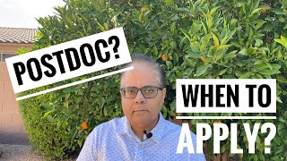 The right time to apply for a postdoc