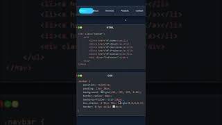 Create a Responsive Navigation Bar with HTML &amp; CSS 🔥 | Beginner Friendly #Shorts#html #coding #css