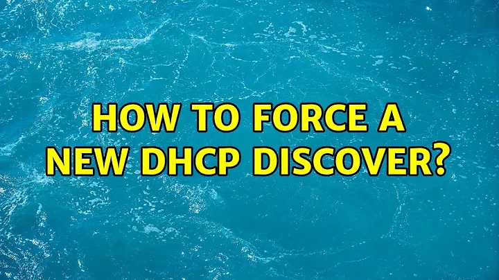 How to force a new DHCP discover?