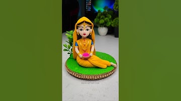Radha rani idol making with clay 🦚 Holi special 🙏🏻 Radhe Radhe #shorts #short