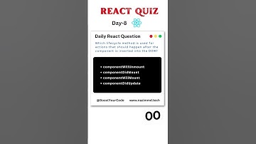 React JS Coding Challenge Day - 8 🔥#shorts  #youtubeshorts  #viralvideo   #reactjs  #quiz #trending