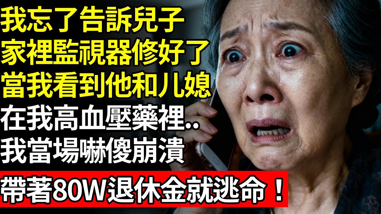我忘了告訴兒子，家裡監視器修好了，當我看到他和媳婦，在做什麼時，我當場嚇傻崩潰，帶著退休金就逃命！
