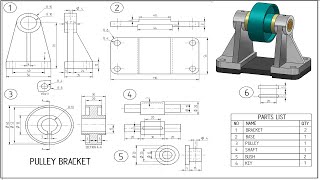 Solidworks Assembly Tutorial Ex5 Pulley Bracket  - شرح التجميع على السوليدوركس مثال 5 حامل طارة بكرة
