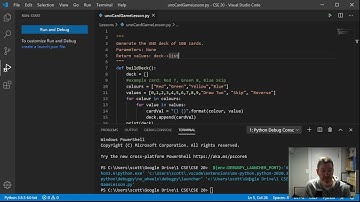 Making an UNO card game in Python - Part 1